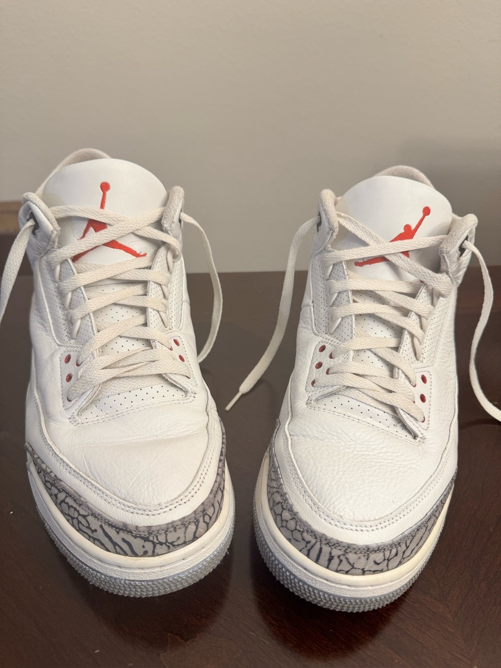 Nike Air Jordan 3 Retro White Cement 2011 Size 13 White Black Grey